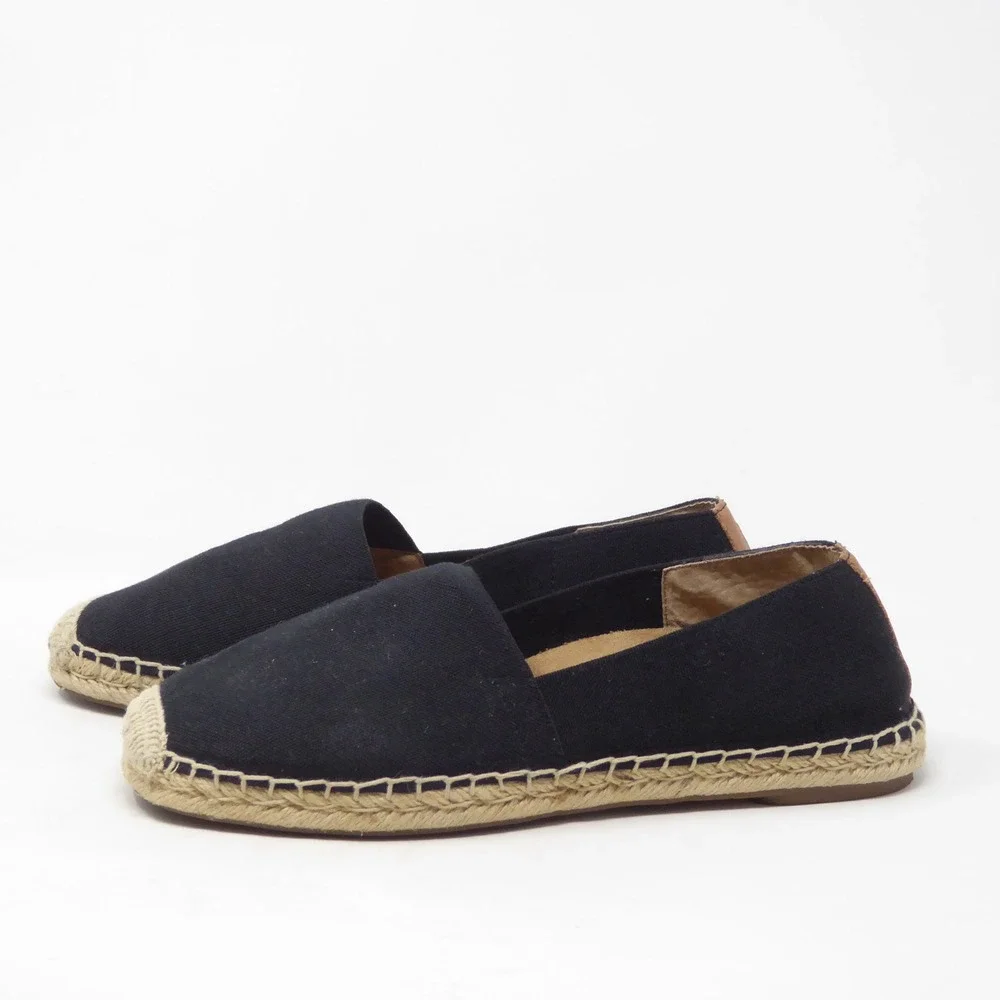 Vionic Women Espadrille Flats Black Valeri Canvas Slip On Shoes 8